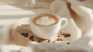 Close-up of a coffee mug in hands, steaming hot coffee inside, cozy morning vibes, perfect for coffee lovers and lifestyle content